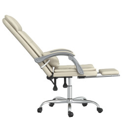 Fauteuil de massage inclinable de bureau Crème Similicuir