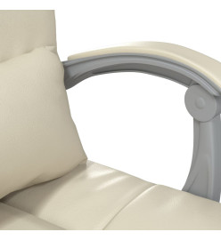 Fauteuil de massage inclinable de bureau Crème Similicuir