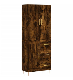 Buffet haut Chêne fumé 69,5x34x180 cm Bois d'ingénierie