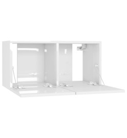 Meubles TV 4 pcs Blanc brillant 60x30x30 cm Aggloméré