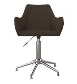 Chaise pivotante de bureau Marron foncé Tissu