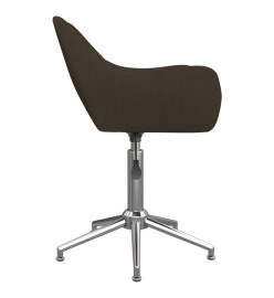 Chaise pivotante de bureau Marron foncé Tissu