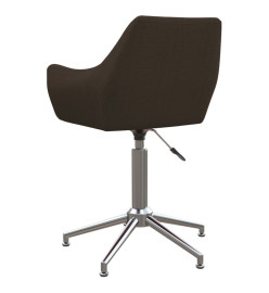 Chaise pivotante de bureau Marron foncé Tissu