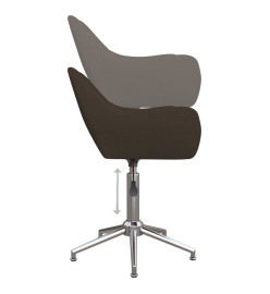 Chaise pivotante de bureau Marron foncé Tissu