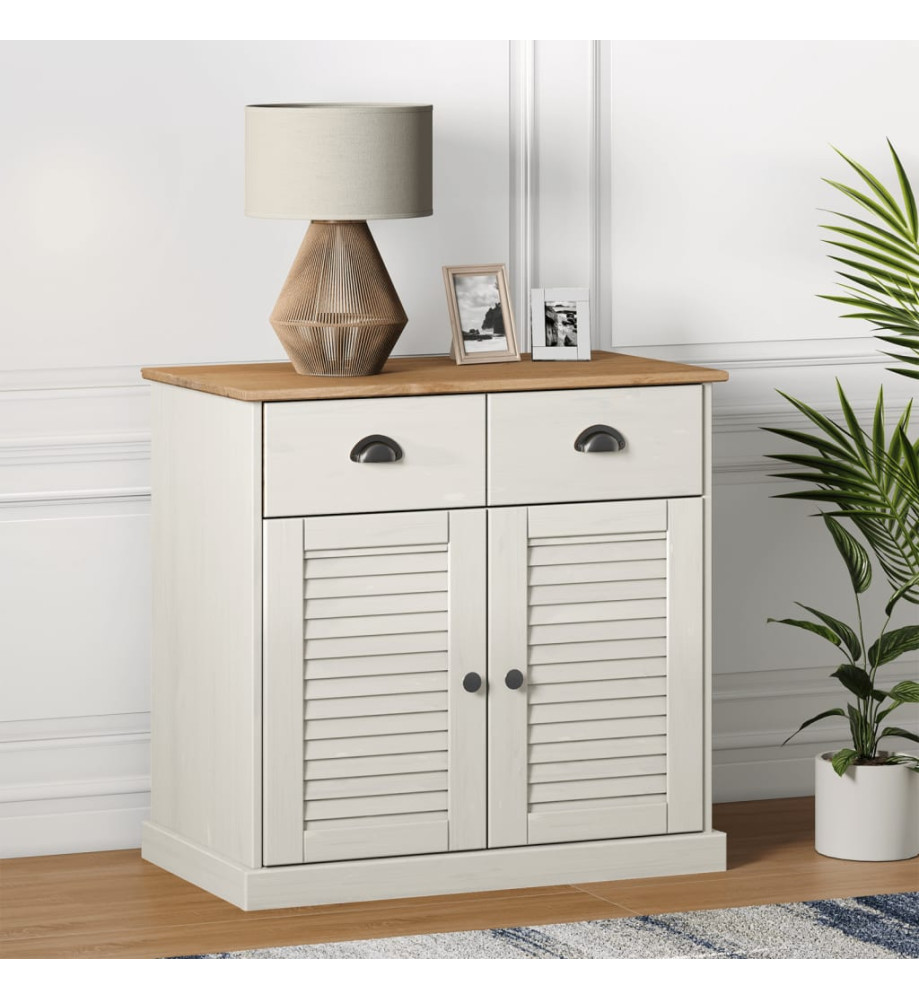 Buffet avec tiroirs VIGO 78x40x75 cm blanc bois massif de pin