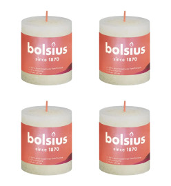 Bolsius Bougies pilier rustiques Shine 4 pcs 80x68 mm Perle douce