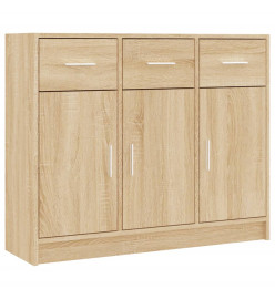 Buffet chêne sonoma 91x28x75 cm bois d'ingénierie