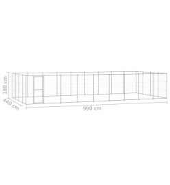 Chenil extérieur Acier galvanisé 43,56 m²