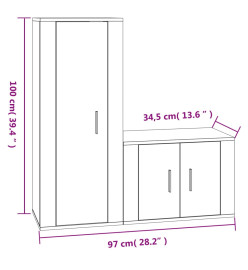 Ensemble de meubles TV 2 pcs Chêne fumé Bois d'ingénierie