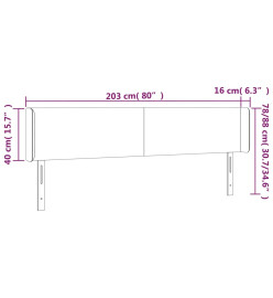 Tête de lit à LED Vert 203x16x78/88 cm Tissu
