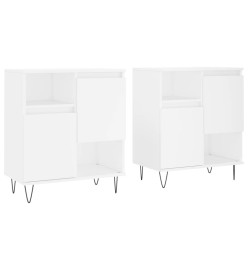 Buffets 2 pcs blanc bois d'ingénierie