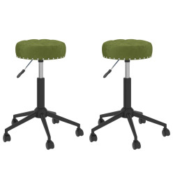 Chaises pivotantes à manger lot de 2 vert clair velours