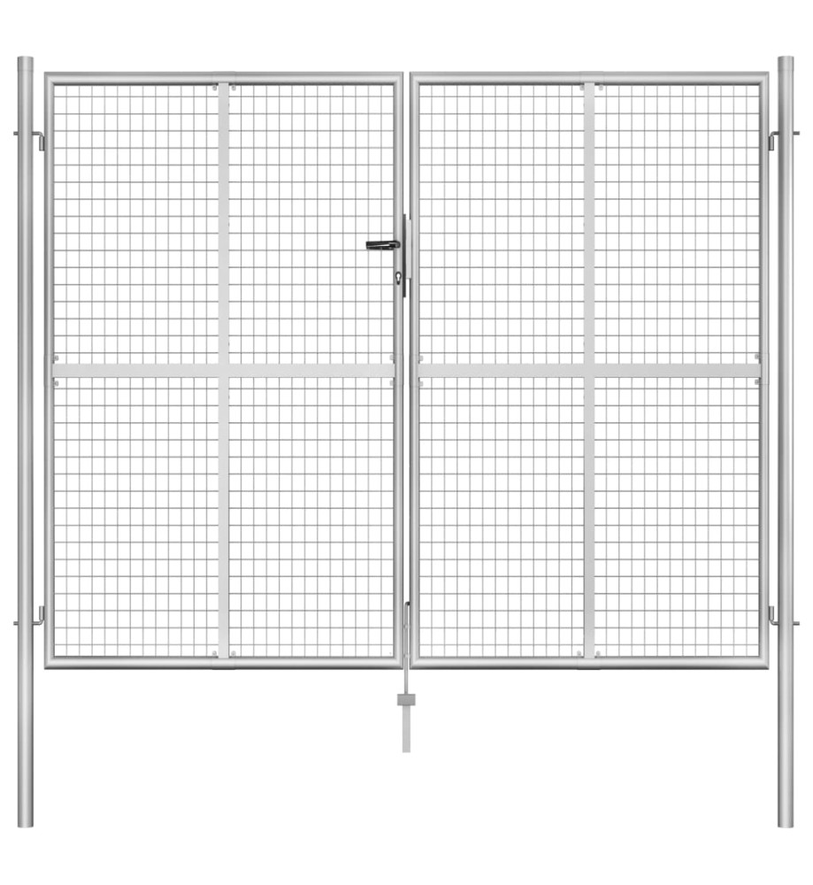 Porte de jardin Acier galvanisé 306x250 cm Argenté