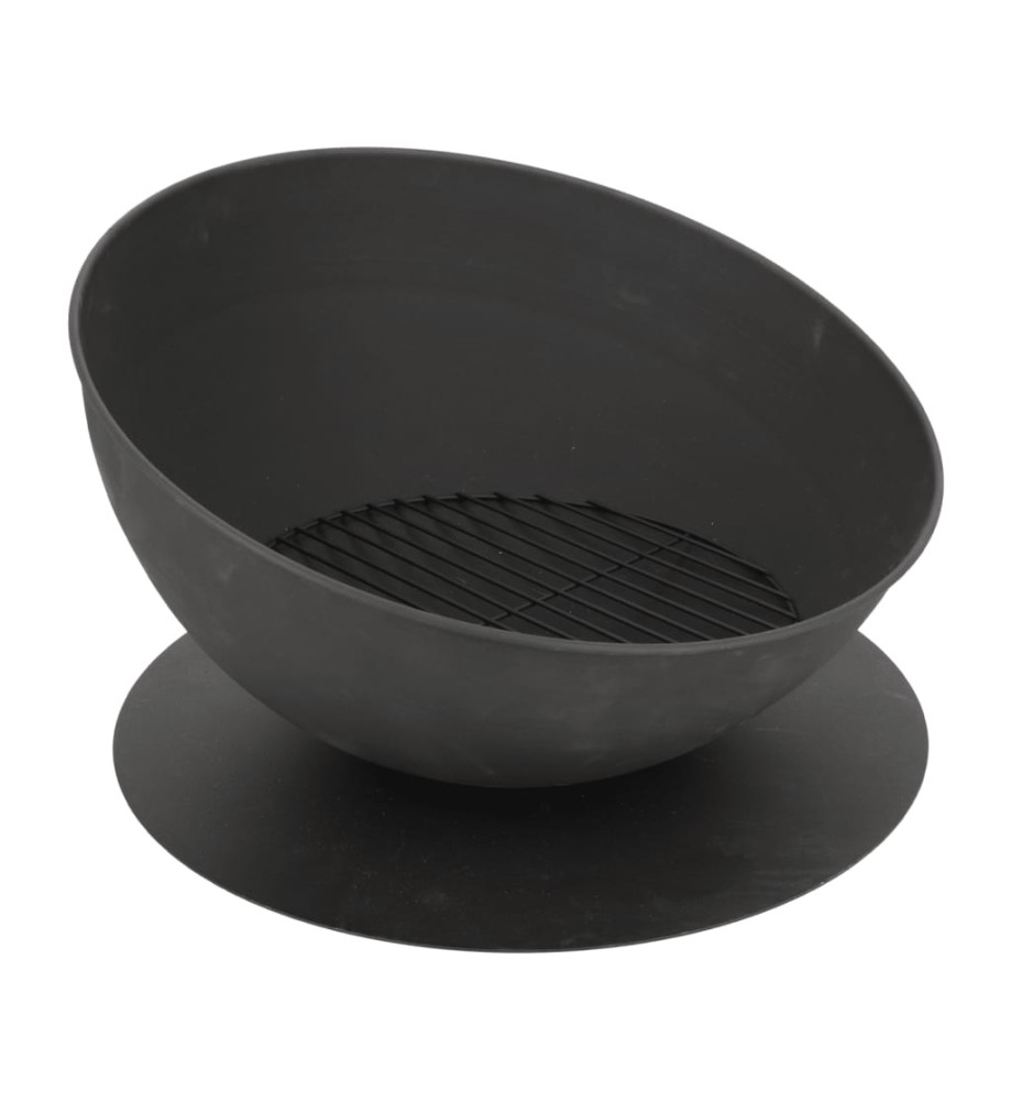 Esschert Design Bol de feu incliné sur disque Noir