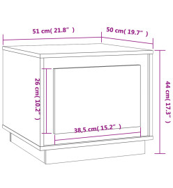 Table basse blanc brillant 51x50x44 cm bois d'ingénierie