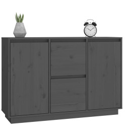 Buffet Gris 111x34x75 cm Bois massif de pin