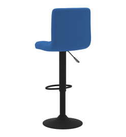 Tabourets de bar lot de 2 bleu velours