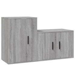 Ensemble de meubles TV 2 pcs Sonoma gris Bois d'ingénierie