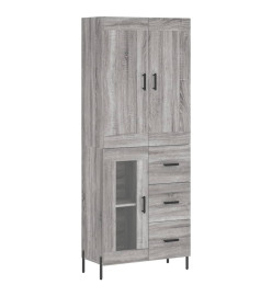 Buffet haut Sonoma gris 69,5x34x180 cm Bois d'ingénierie