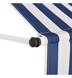 Auvent rétractable manuel 200 cm Rayures bleues et blanches