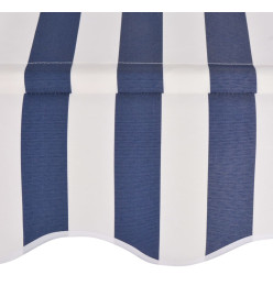 Auvent rétractable manuel 200 cm Rayures bleues et blanches
