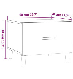 Tables basses 2 pcs chêne fumé 50x50x40 cm bois d'ingénierie