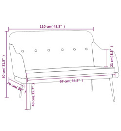 Banc Noir 110x76x80 cm Tissu