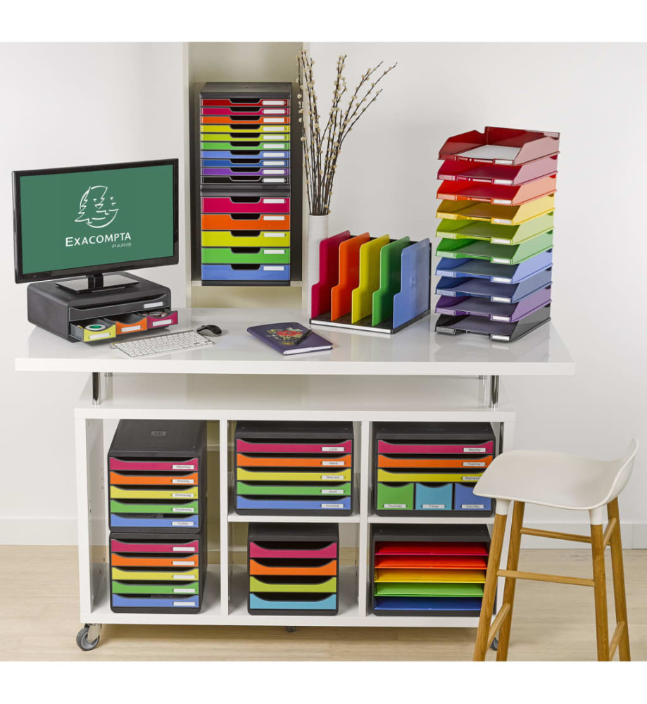 Exacompta Set de tiroirs de bureau Big-Box Harlequin avec 4 tiroirs