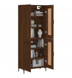 Buffet haut Chêne marron 69,5x34x180 cm Bois d'ingénierie