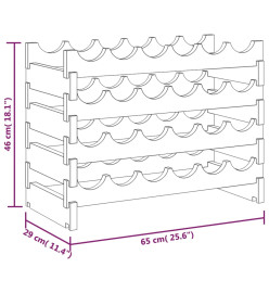 Casier à vin 65x29x46 cm Bois de pin massif