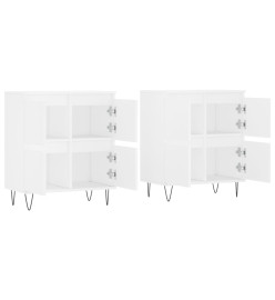 Buffets 2 pcs blanc bois d'ingénierie