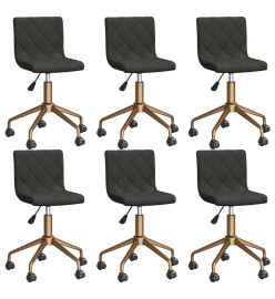 Chaises pivotantes à manger lot de 6 gris foncé velours