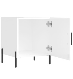 Tables de chevet 2 pcs blanc brillant 40x40x50 cm