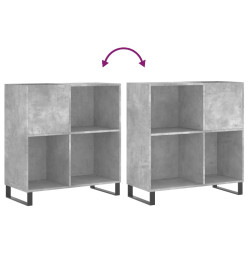 Armoire à disques gris béton 84,5x38x89 cm bois d'ingénierie