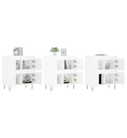 Buffets 3 pcs blanc brillant bois d'ingénierie