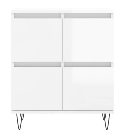 Buffets 3 pcs blanc brillant bois d'ingénierie