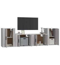 Ensemble de meubles TV 4 pcs Sonoma gris Bois d'ingénierie