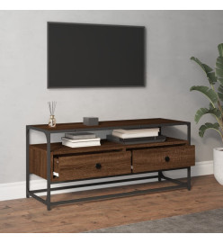 Meuble TV chêne marron 100x35x45 cm bois d'ingénierie