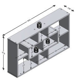 FMD Étagère murale rectangulaire avec 8 compartiments Blanc