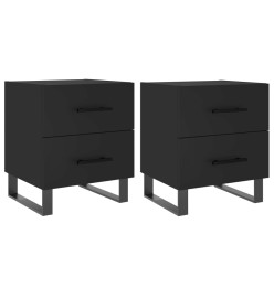 Tables de chevet 2 pcs noir 40x35x47,5 cm bois d’ingénierie