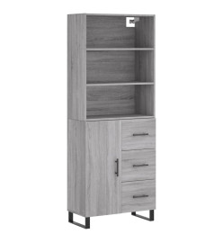 Buffet haut Sonoma gris 69,5x34x180 cm Bois d'ingénierie