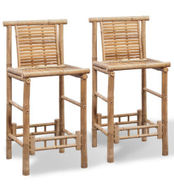 Tabourets de bar lot de 2 bambou