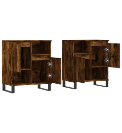 Buffets 2 pcs chêne fumé bois d'ingénierie