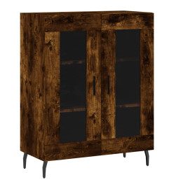 Buffet chêne fumé 69,5x34x90 cm bois d'ingénierie