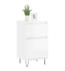 Buffets 2 pcs blanc brillant 40x35x70 cm bois d'ingénierie