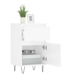 Buffets 2 pcs blanc brillant 40x35x70 cm bois d'ingénierie