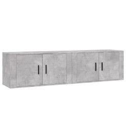 Meubles TV muraux 2 pcs gris béton 80x34,5x40 cm