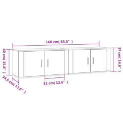 Meubles TV muraux 2 pcs gris béton 80x34,5x40 cm