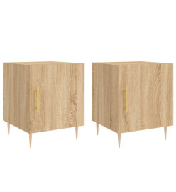 Tables de chevet 2 pcs chêne sonoma 40x40x50 cm bois ingénierie