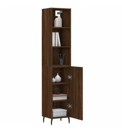 Buffet haut Chêne marron 34,5x34x180 cm Bois d'ingénierie